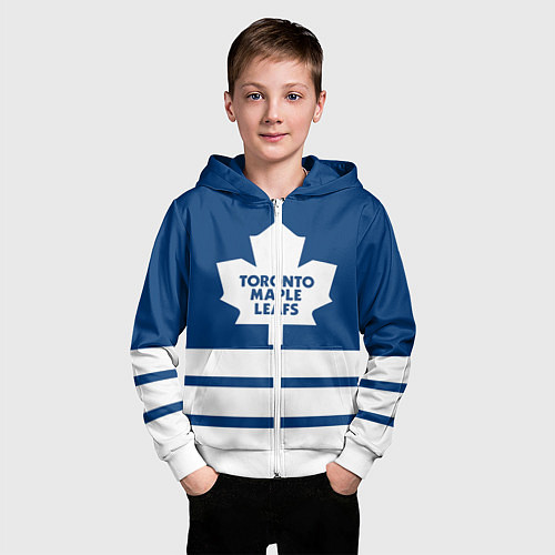 Детская толстовка на молнии Toronto Maple Leafs / 3D-Белый – фото 3