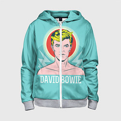 Толстовка на молнии детская David Bowie: pop-art, цвет: 3D-меланж