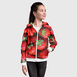 Толстовка на молнии детская Клубничная, цвет: 3D-белый — фото 2