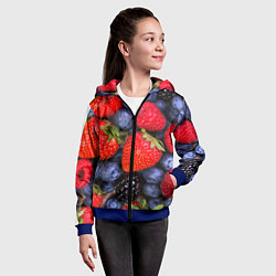 Толстовка на молнии детская Berries, цвет: 3D-синий — фото 2