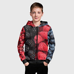 Толстовка на молнии детская Ягодная, цвет: 3D-черный — фото 2