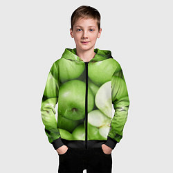 Толстовка на молнии детская Яблочная, цвет: 3D-черный — фото 2