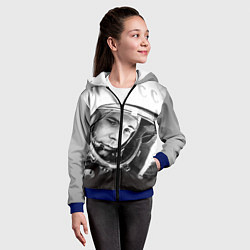 Толстовка на молнии детская Юрий Гагарин, цвет: 3D-синий — фото 2