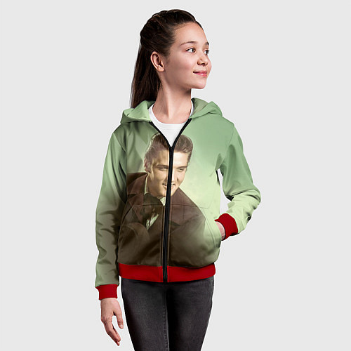 Детская толстовка на молнии Elvis Young / 3D-Красный – фото 4