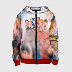 Толстовка на молнии детская Король и Шут, цвет: 3D-красный