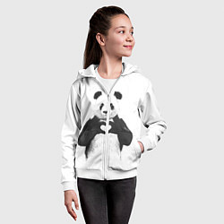 Толстовка на молнии детская Panda Love, цвет: 3D-белый — фото 2