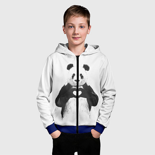 Детская толстовка на молнии Panda Love / 3D-Синий – фото 3