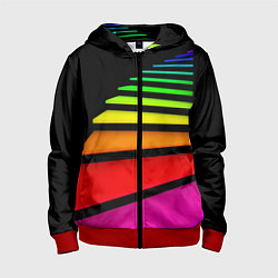 Толстовка на молнии детская Радужная лестница, цвет: 3D-красный
