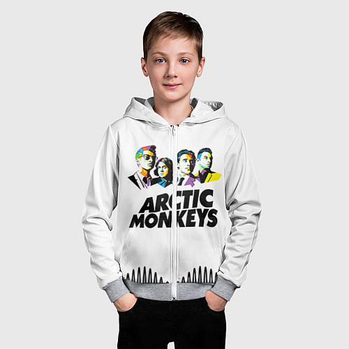 Детская толстовка на молнии Arctic Monkeys: Music Wave / 3D-Меланж – фото 3