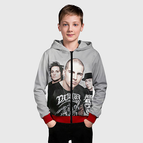 Детская толстовка на молнии Avenged Sevenfold / 3D-Красный – фото 3