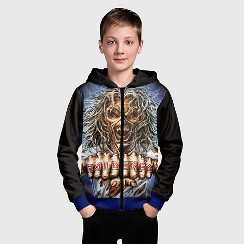 Детская толстовка на молнии Iron Maiden: Maidenfc / 3D-Синий – фото 3