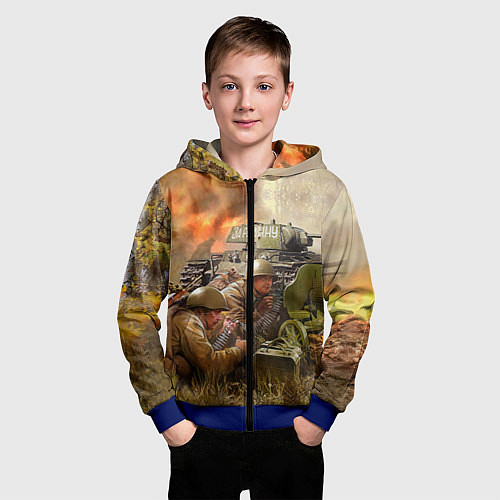 Детская толстовка на молнии День победы / 3D-Синий – фото 3