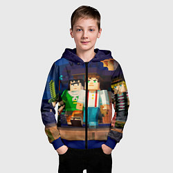 Толстовка на молнии детская Minecraft Men's, цвет: 3D-синий — фото 2
