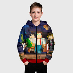 Толстовка на молнии детская Minecraft Men's, цвет: 3D-красный — фото 2