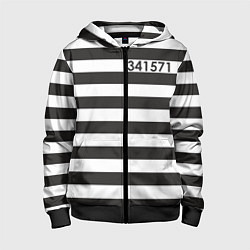 Толстовка на молнии детская Заключенный, цвет: 3D-черный