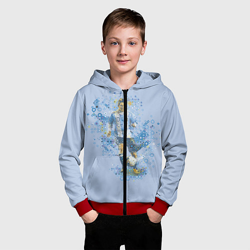 Детская толстовка на молнии Messi: Argentine Football / 3D-Красный – фото 3