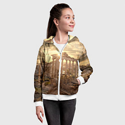 Толстовка на молнии детская Римское солнце, цвет: 3D-белый — фото 2