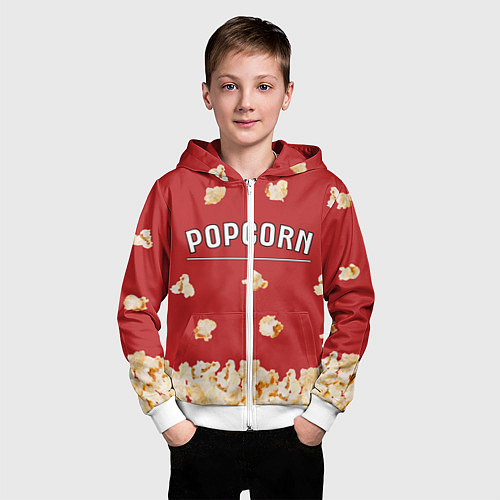 Детская толстовка на молнии Popcorn / 3D-Белый – фото 3