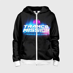 Толстовка на молнии детская Trancemission: Trance we love, цвет: 3D-белый