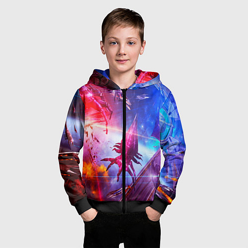 Детская толстовка на молнии Mass effect / 3D-Черный – фото 3