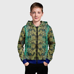 Толстовка на молнии детская Крокодил, цвет: 3D-синий — фото 2