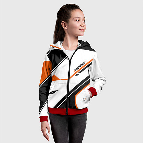 Детская толстовка на молнии CS:GO Asiimov P250 Style / 3D-Красный – фото 4