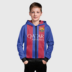 Толстовка на молнии детская Barcelona: Qatar Airways, цвет: 3D-черный — фото 2