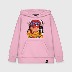 Толстовка детская хлопковая Забавные Индейцы 11, цвет: светло-розовый