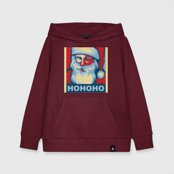 Толстовка детская хлопковая Santa HOHOHO, цвет: меланж-бордовый