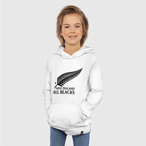 Детская толстовка-худи New Zeland: All blacks / Белый – фото 3
