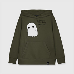 Толстовка детская хлопковая Ghost, цвет: хаки
