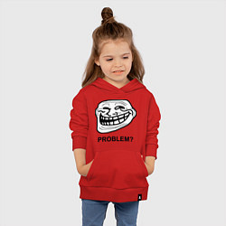 Толстовка детская хлопковая Trollface. Problem? Проблемы?, цвет: красный — фото 2
