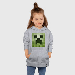 Толстовка детская хлопковая Мinecraft creeper, цвет: меланж — фото 2