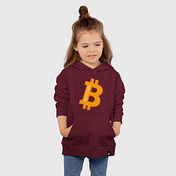 Толстовка детская хлопковая Bitcoin Boss, цвет: меланж-бордовый — фото 2