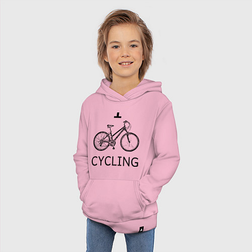 Детская толстовка-худи I love cycling / Светло-розовый – фото 3