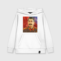 Толстовка детская хлопковая Сталин: полигоны, цвет: белый