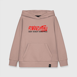Толстовка детская хлопковая Powerlifting its deadlift, squat, bench press, цвет: пыльно-розовый
