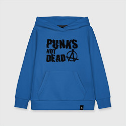 Толстовка детская хлопковая Punks not dead, цвет: синий