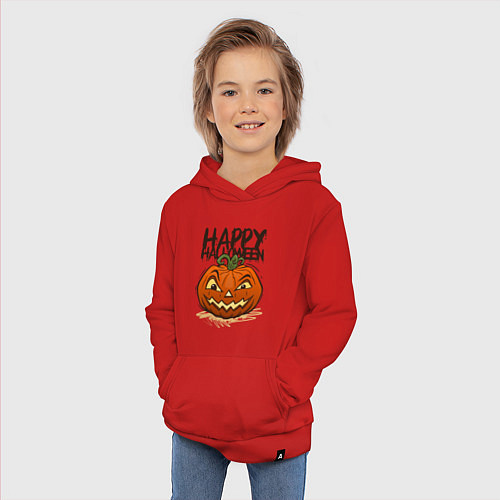 Детская толстовка-худи Happy halloween / Красный – фото 3