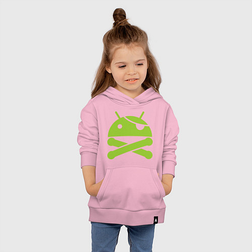 Детская толстовка-худи Android super user / Светло-розовый – фото 4