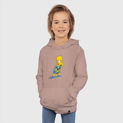 Толстовка детская хлопковая Bart Bully, цвет: пыльно-розовый — фото 2