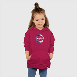 Толстовка детская хлопковая NASA, цвет: маджента — фото 2