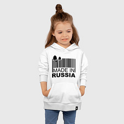 Толстовка детская хлопковая Made in Russia штрихкод, цвет: белый — фото 2