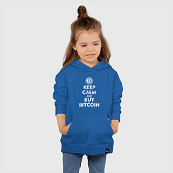 Толстовка детская хлопковая Keep Calm & Buy Bitcoin, цвет: синий — фото 2