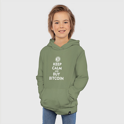 Детская толстовка-худи Keep Calm & Buy Bitcoin / Авокадо – фото 3