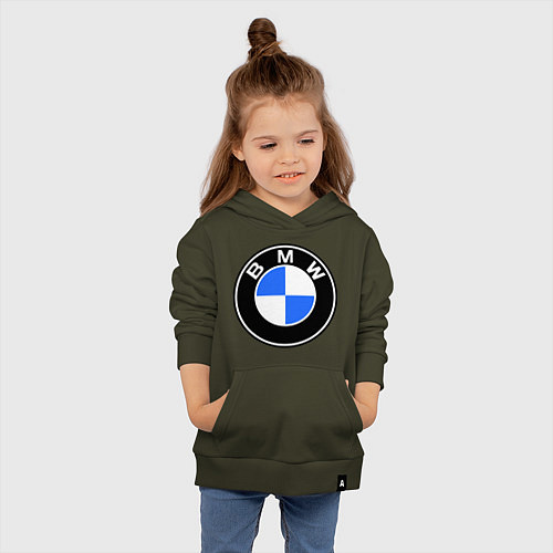 Детская толстовка-худи Logo BMW / Хаки – фото 4