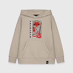 Толстовка детская хлопковая Истинный меломан, цвет: миндальный