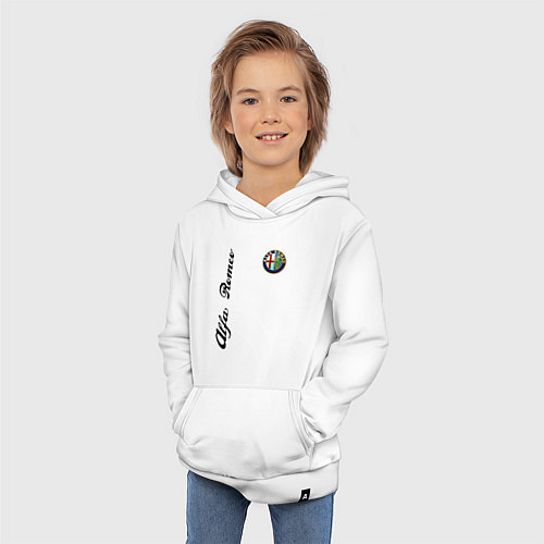 Детская толстовка-худи Alfa Romeo Automobiles S p A / Белый – фото 3