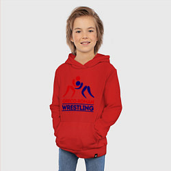 Толстовка детская хлопковая Greco-roman wrestling, цвет: красный — фото 2