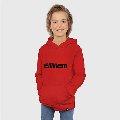 Детская толстовка-худи Eminem: minimalism / Красный – фото 3